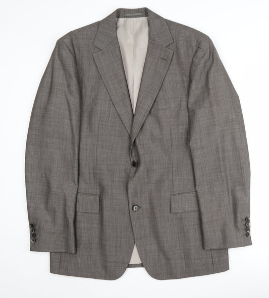 HUGO BOSS Men's Grey Blazer 40R Wool Business
