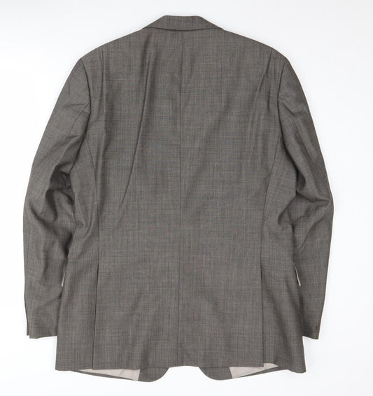 HUGO BOSS Men's Grey Blazer 40R Wool Business