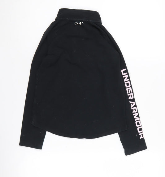 Under Armour Girls Black Long Sleeve Pullover 6-7 Years