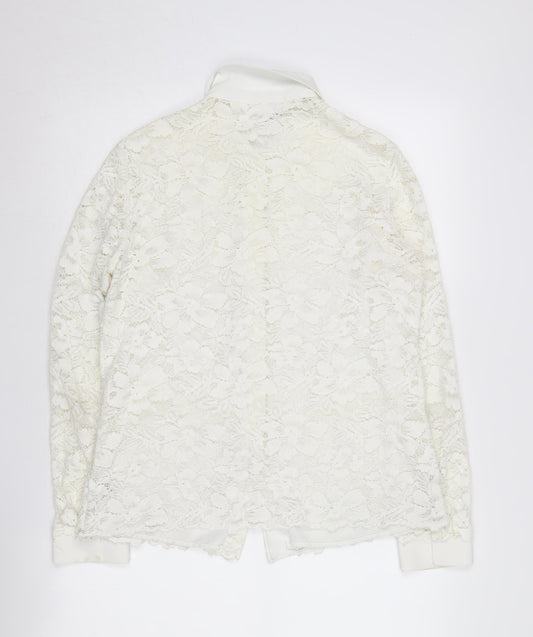 The White Company Women's White Lace Blouse Size 12