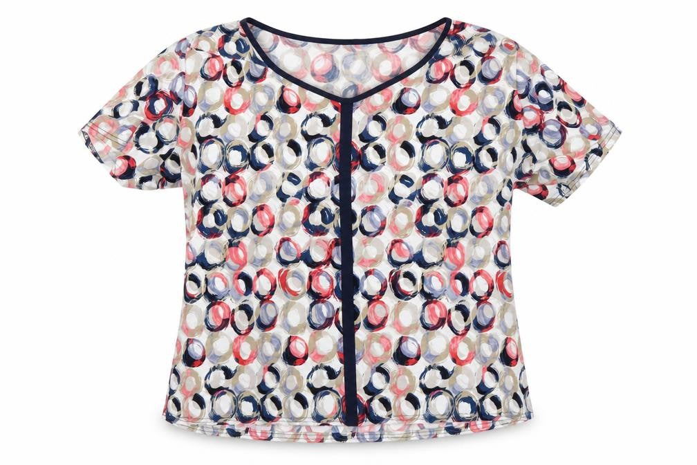 Womens UK Size 18 BASSINI Multicoloured Polyester Blend T-Shirt