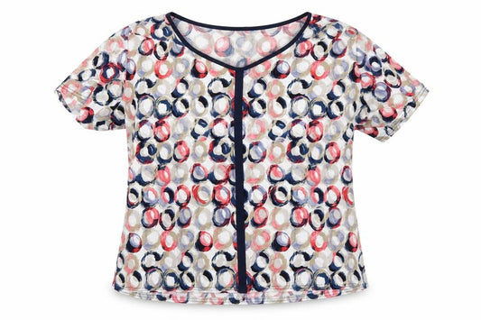 Womens UK Size 18 BASSINI Multicoloured Polyester Blend T-Shirt