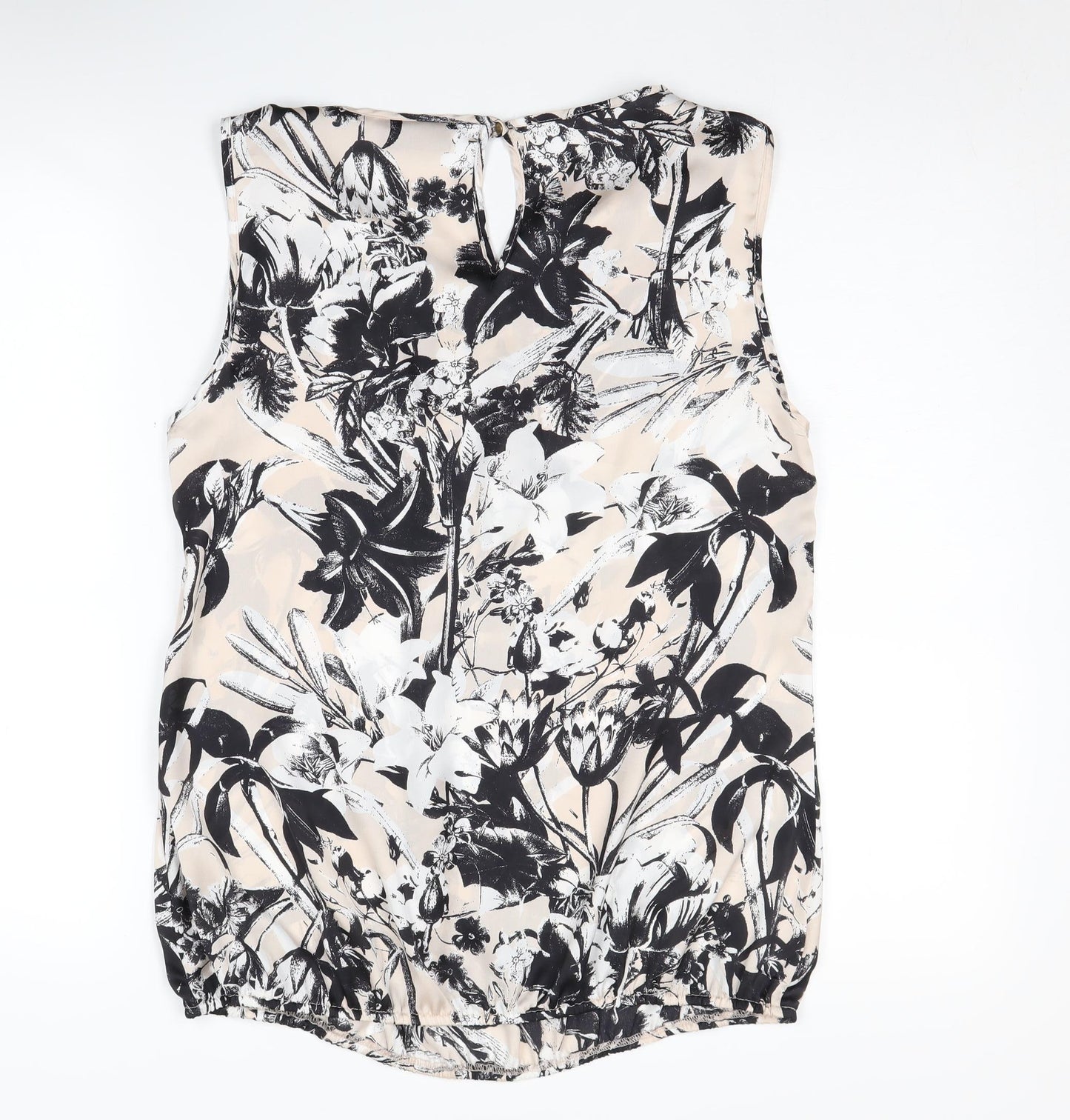 Wallis Women's Beige Floral Tunic Blouse Size 12