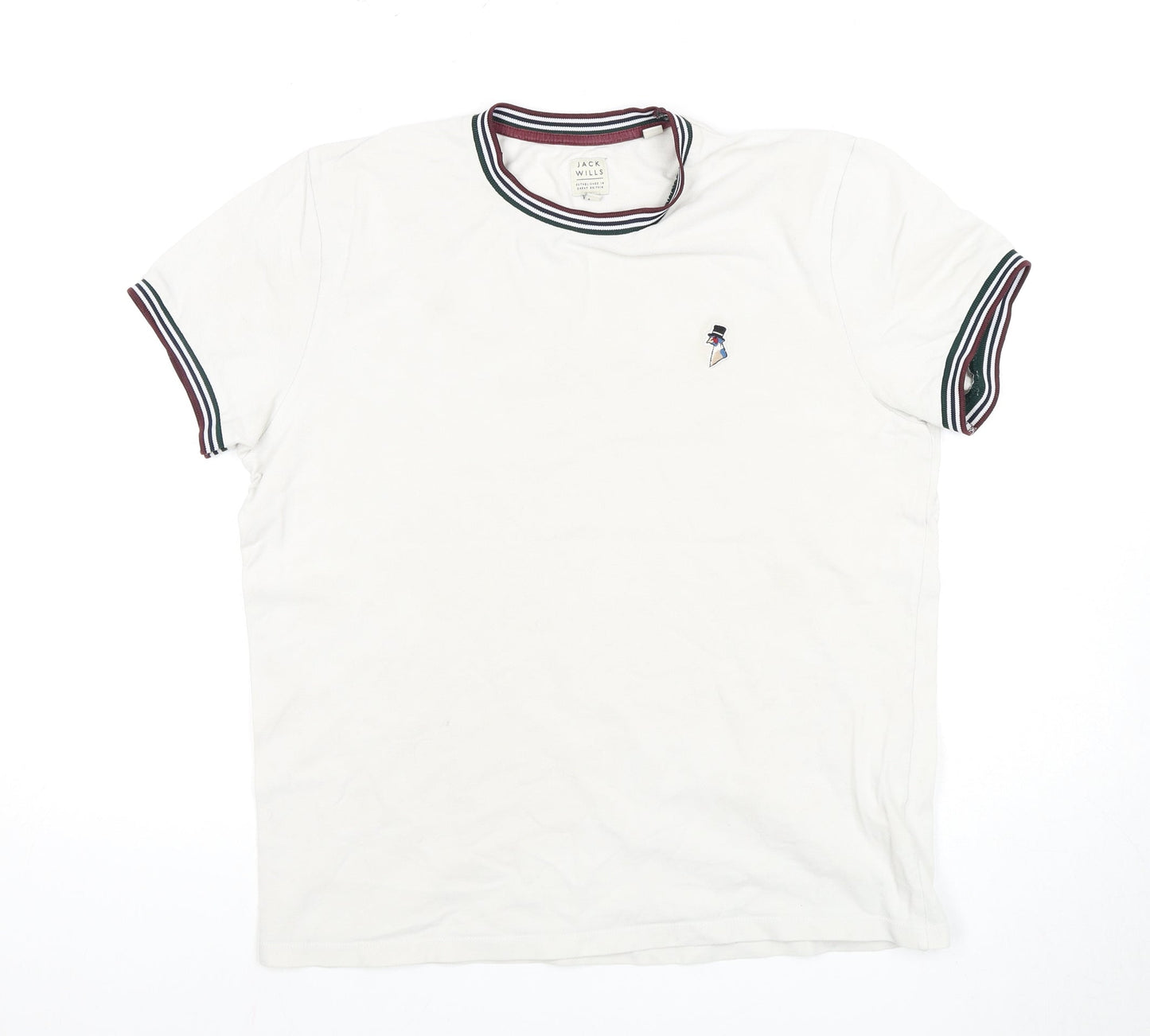 Jack Wills White Men's M T-Shirt Classic Cotton Crew Neck