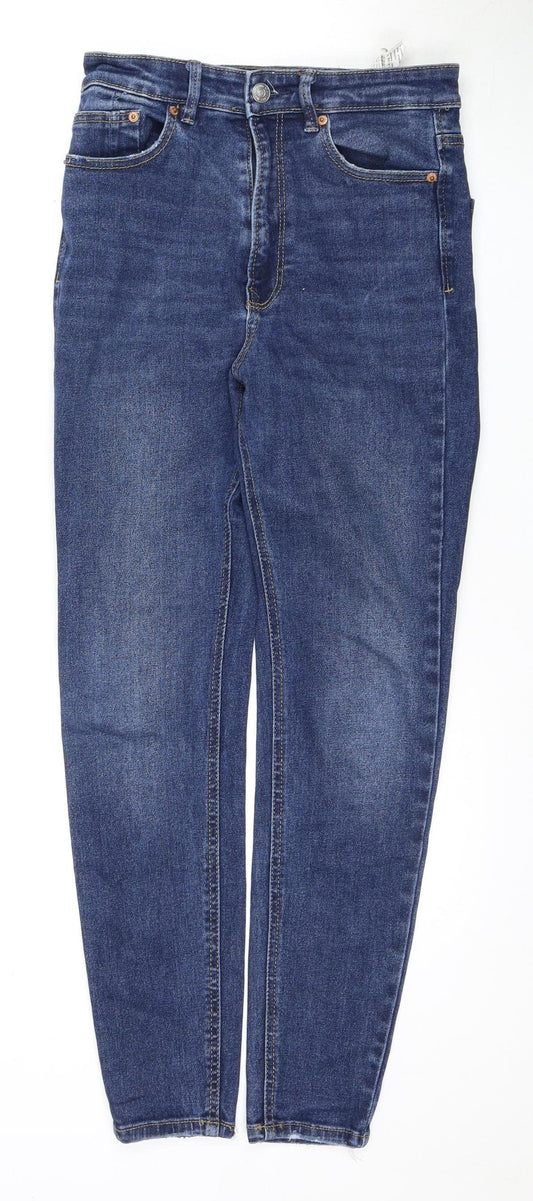 Stradivarius Women Blue High Rise Mom Jeans Size 10