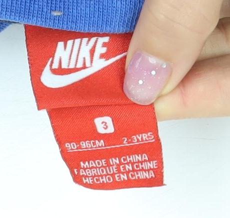 Nike Boys Blue Pullover Sweatshirt 3 Years Logo Graphic