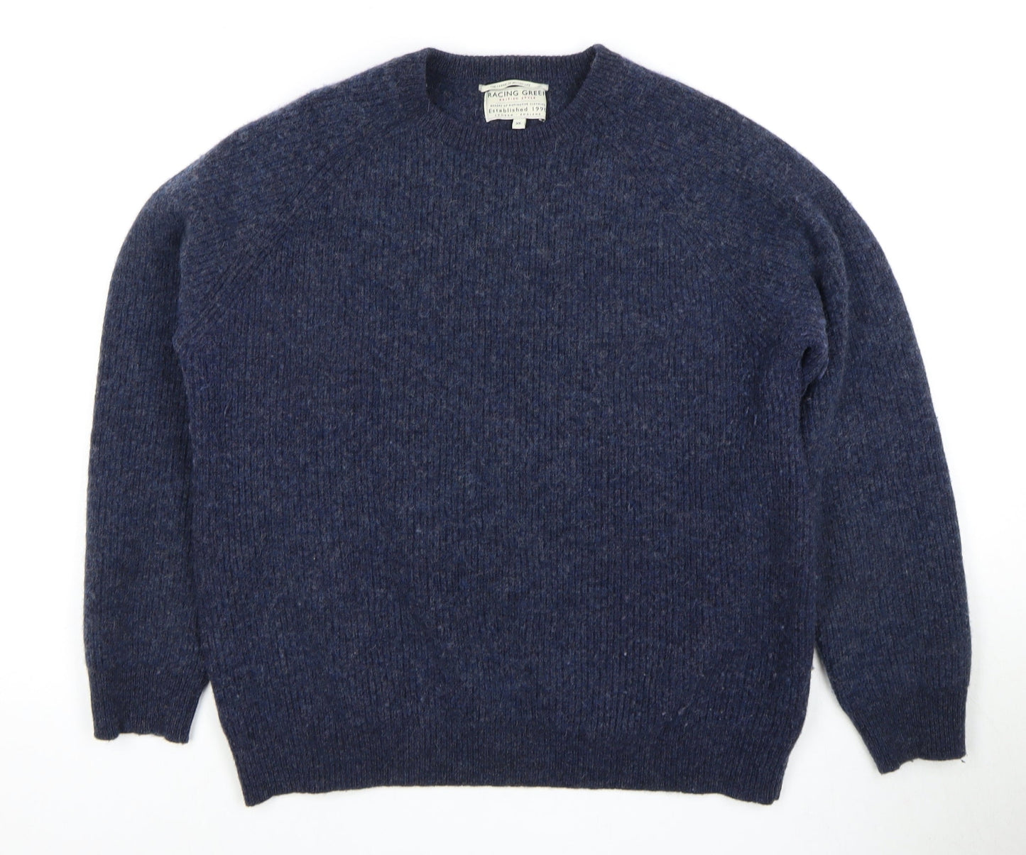 Racing Green Unisex Blue Lambswool Pullover XL Jumper