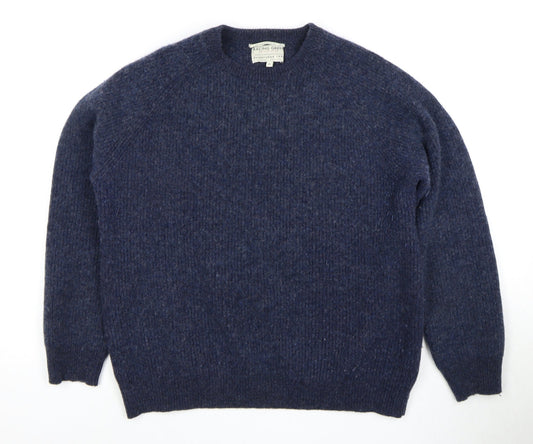 Racing Green Unisex Blue Lambswool Pullover XL Jumper