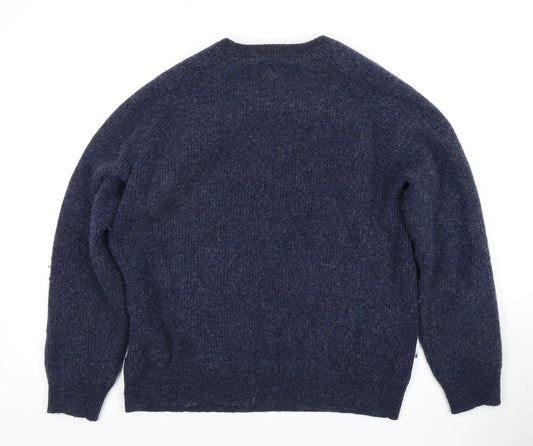 Racing Green Unisex Blue Lambswool Pullover XL Jumper