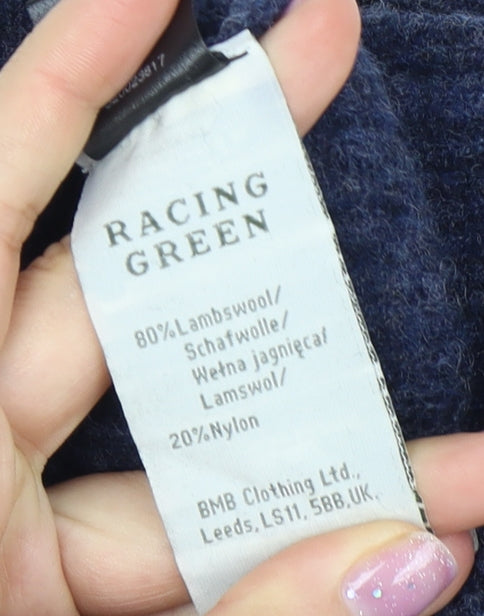 Racing Green Unisex Blue Lambswool Pullover XL Jumper