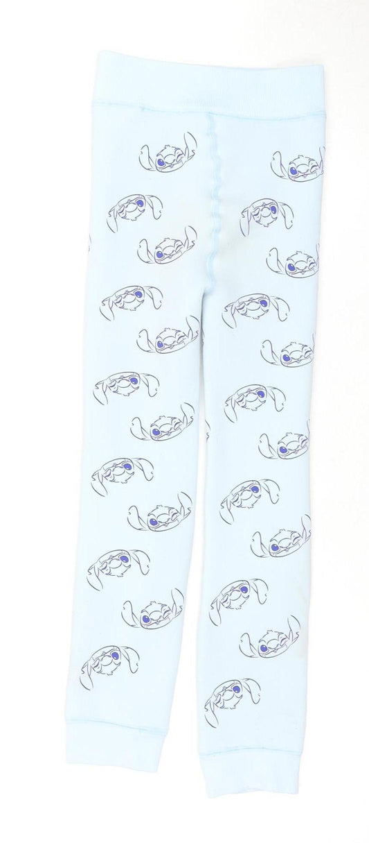 Disney Girls Blue Stitch Pyjama Pants 9-10 Years Lightweight