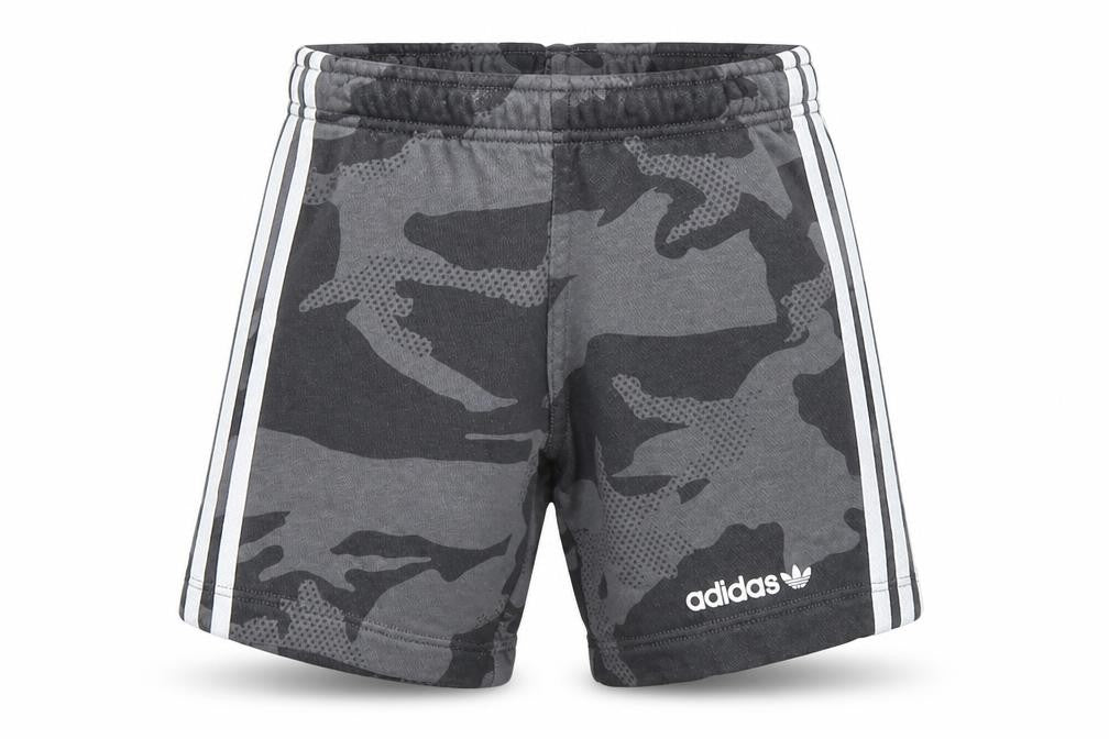 Adidas Boys Grey Camouflage Athletic Shorts 2-3 Years