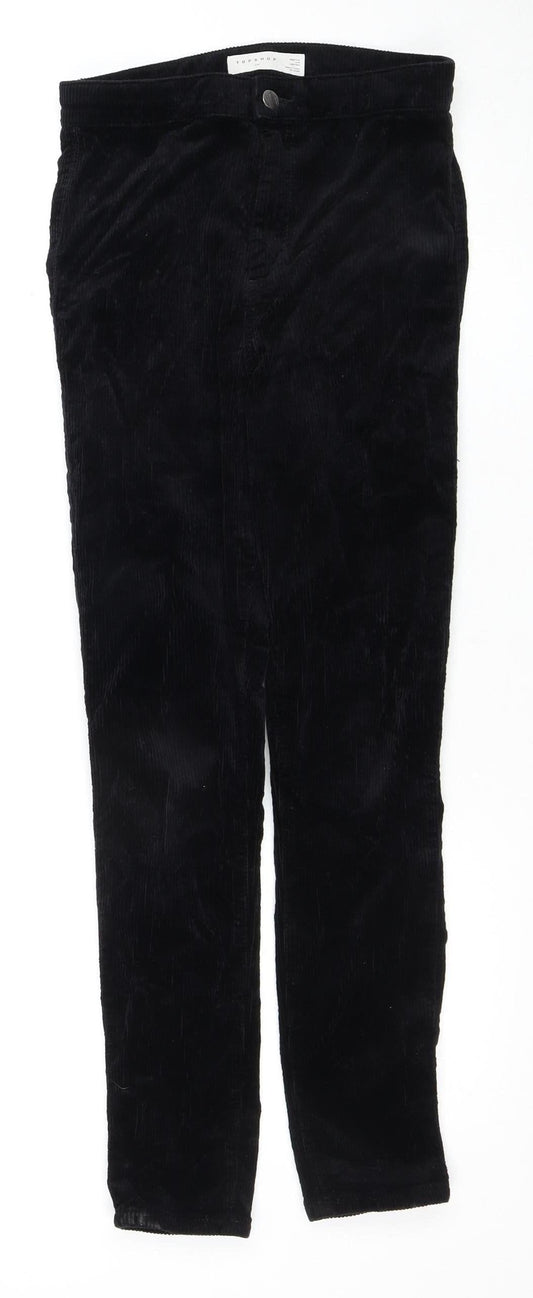 Topshop Women's Black High-Rise Skinny Trousers Size 10