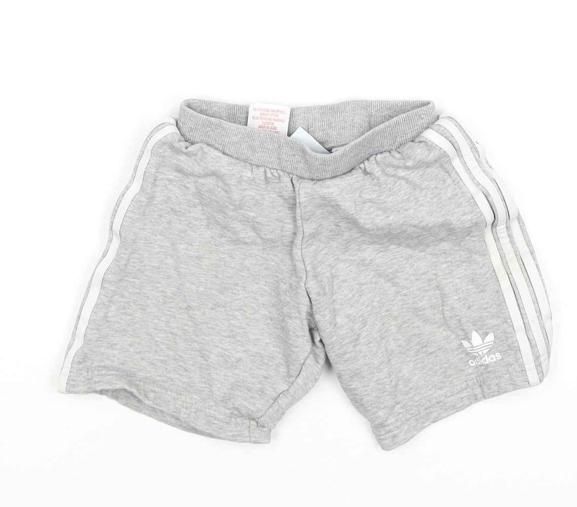 Adidas Boys Grey Athletic Shorts 3-4 Years