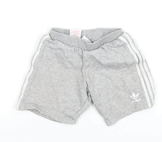 Adidas Boys Grey Athletic Shorts 3-4 Years