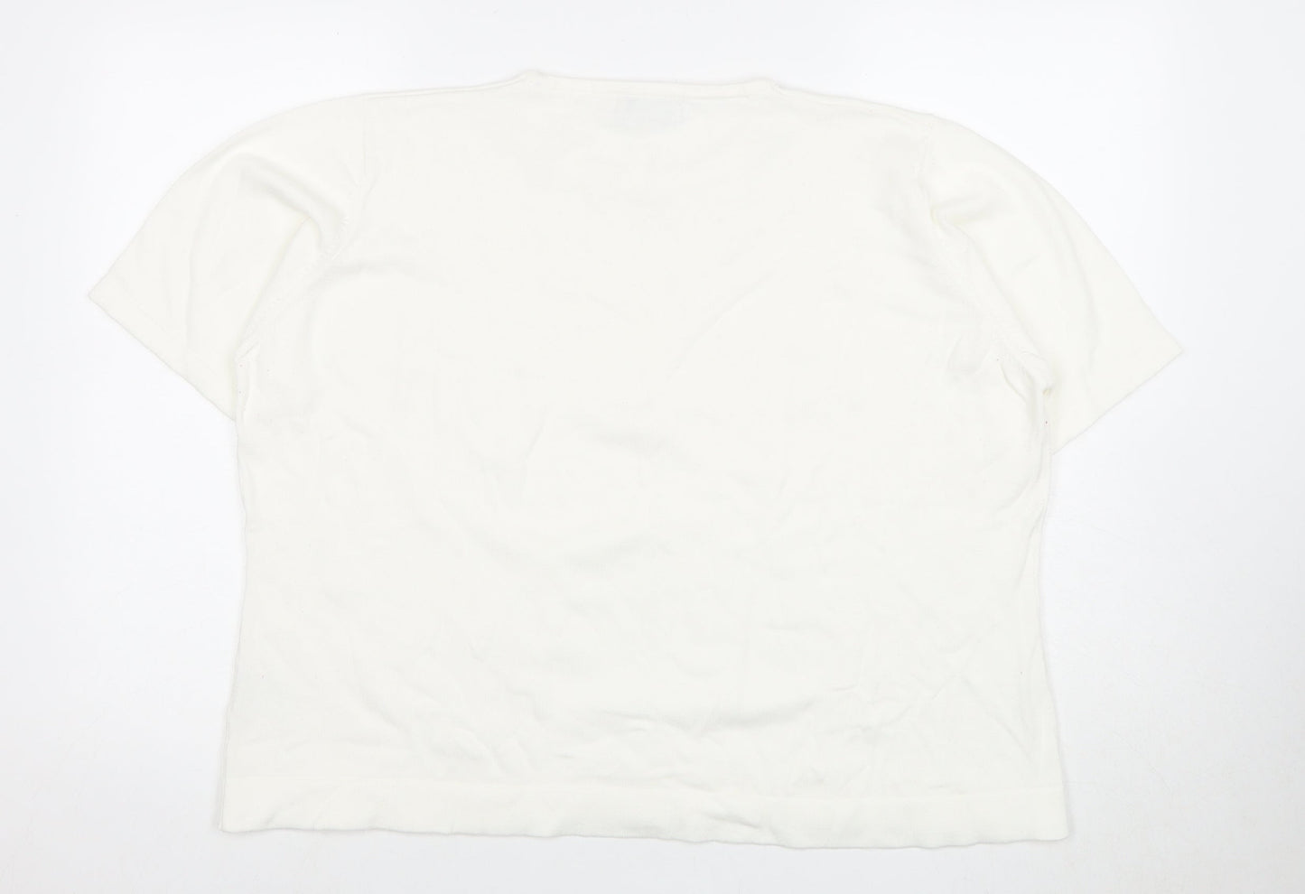 Honor Millburn Women's XL White Beaded T-Shirt