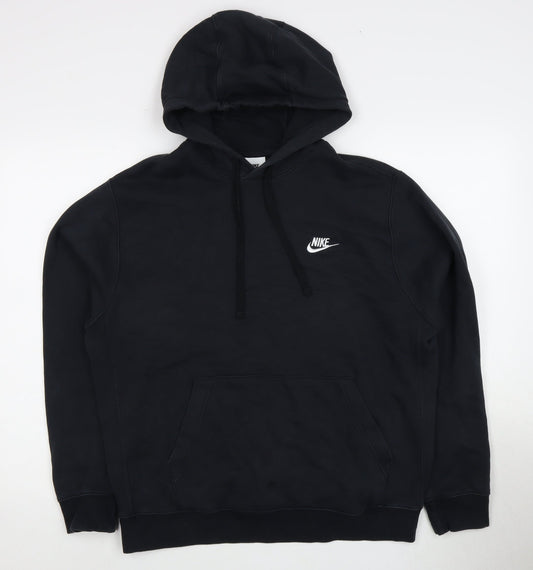 Nike Men's Black Hoodie - Size M, Pullover, Logo