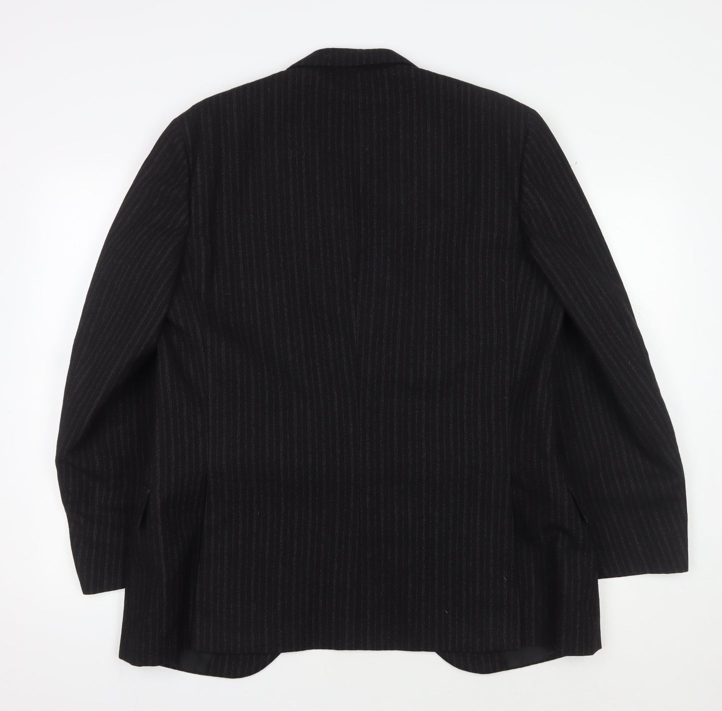 DAKS Men's Black Striped Blazer 42R Regular Fit