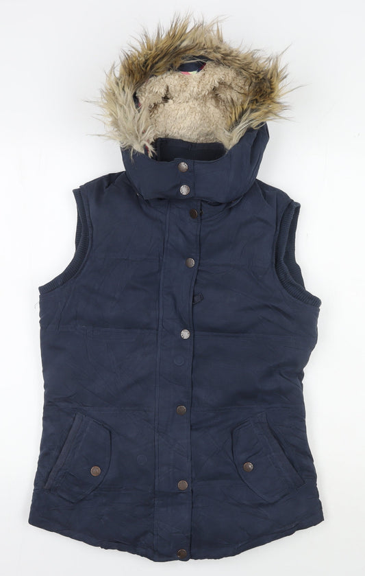 Fat Face Blue Women's Waistcoat Size 8 Puffer Jacket