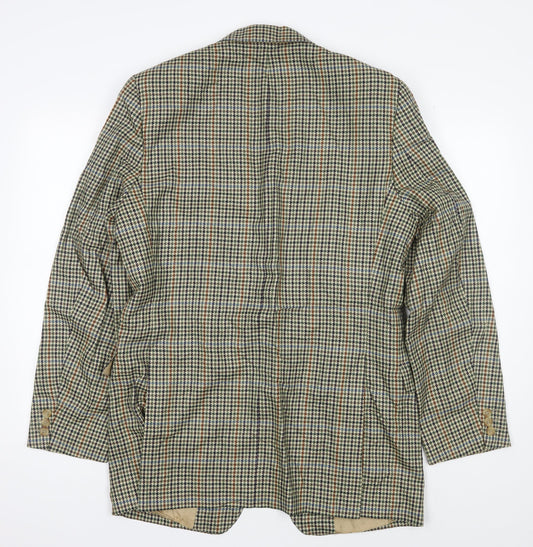 DAKS Men's Multicoloured Checked Wool Blazer 40L
