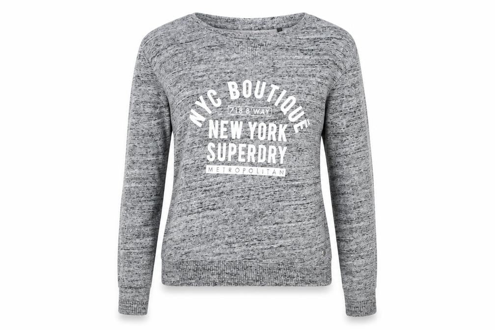 Mens UK S Regular Superdry Grey Pullover Sweatshirt