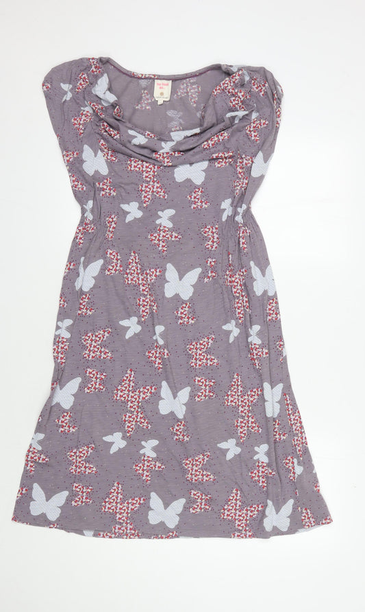 White Stuff Women Grey Animal Print Sleeveless Dress