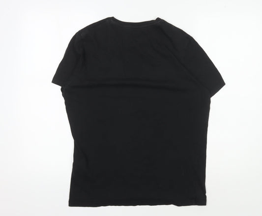 Jack & Jones Men's Black Medium Graphic Print T-Shirt