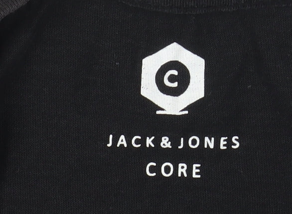 Jack & Jones Men's Black Medium Graphic Print T-Shirt