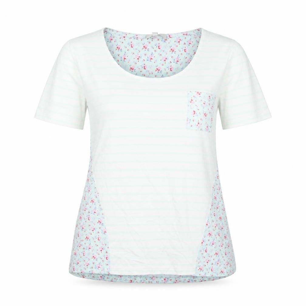 Womens UK Size 10 Laura Ashley Multicoloured 100% Cotton T-Shirt