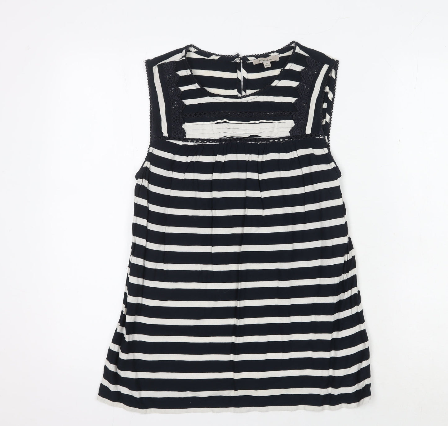Kew Women's Casual Black Striped Sleeveless Blouse Size 12