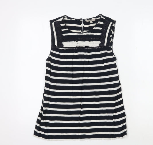 Kew Women's Casual Black Striped Sleeveless Blouse Size 12