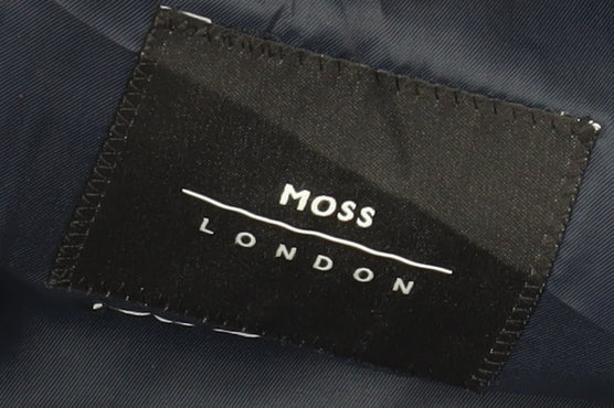 Moss London Men's Blue Wool Blazer, Size 36 Short