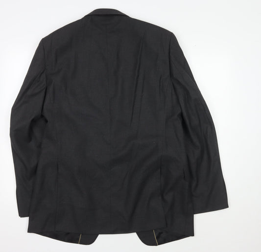 Dehavilland Men's Black Suit Jacket 42L Regular Fit
