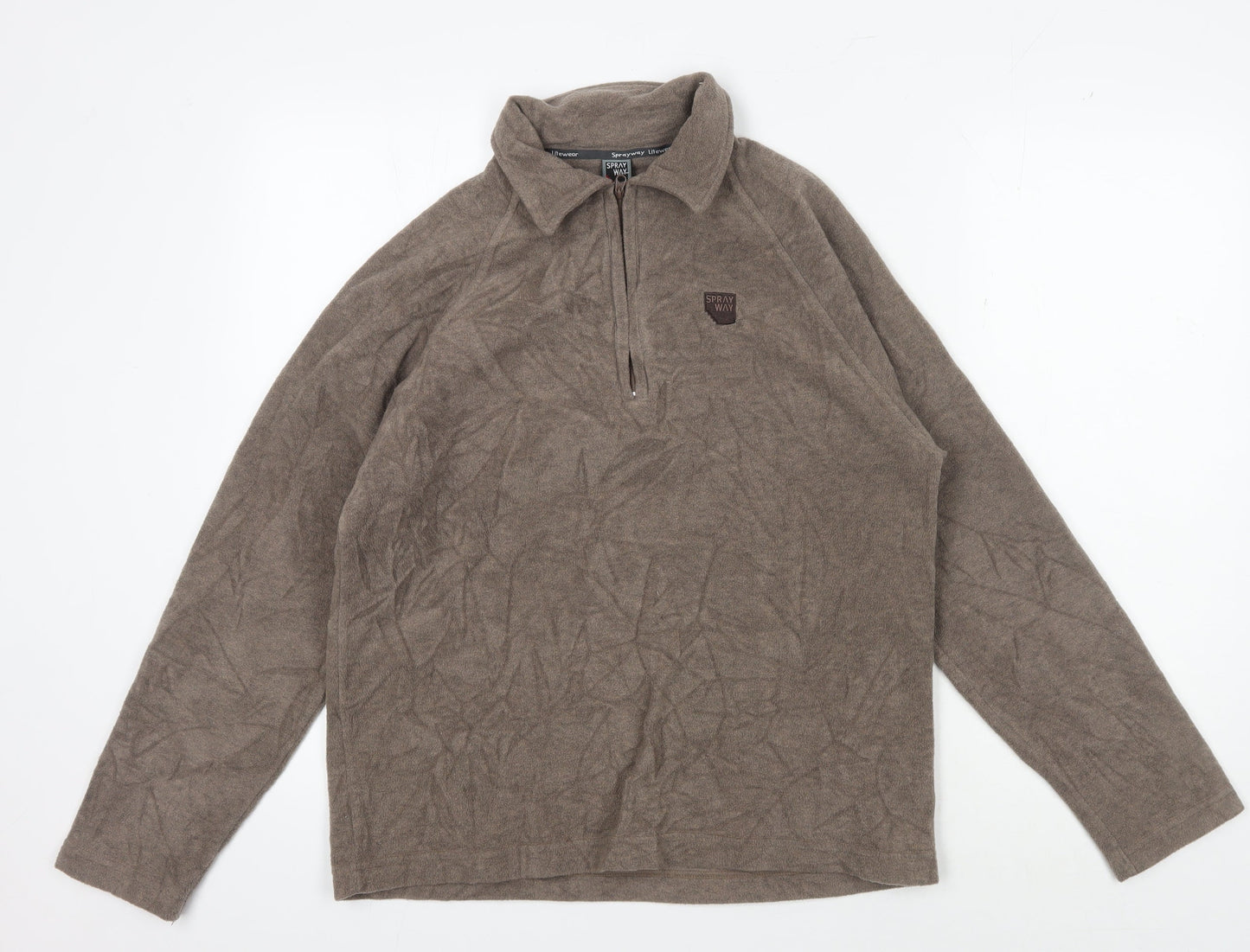 Sprayway Men's Brown 1/4 Zip Fleece Sweatshirt Large
