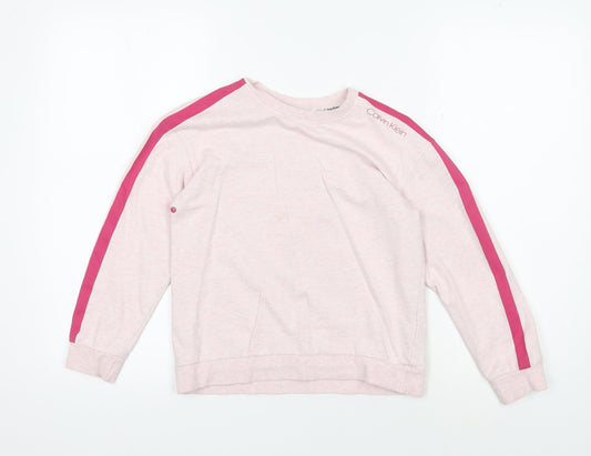 Calvin Klein Girls Pink Pullover Sweatshirt 10-11 Years