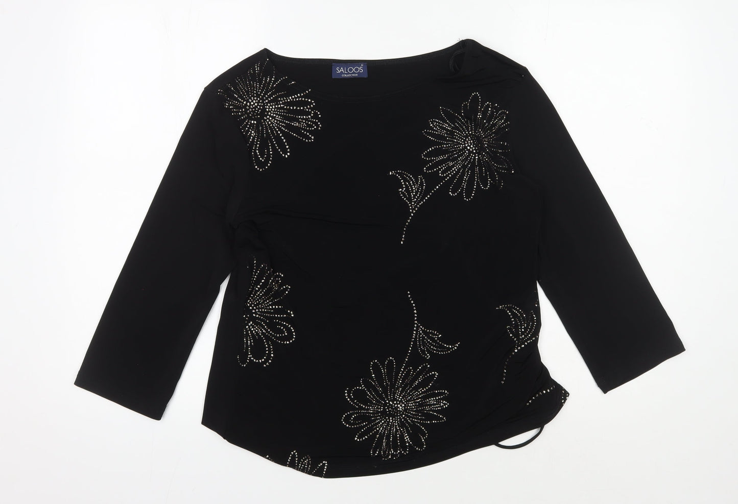 Saloos Women’s Black Tunic Blouse with Beaded Accents
