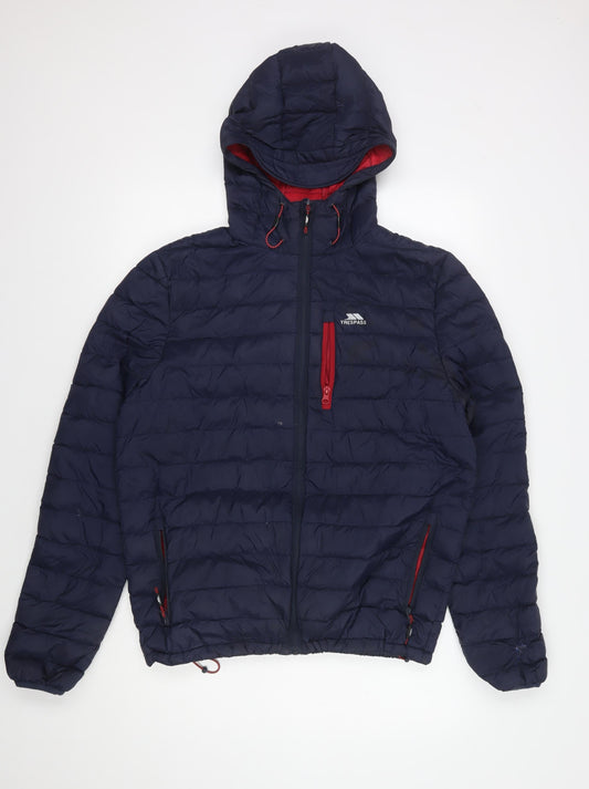 Trespass Men's Blue Puffer Jacket S Hooded Insulated