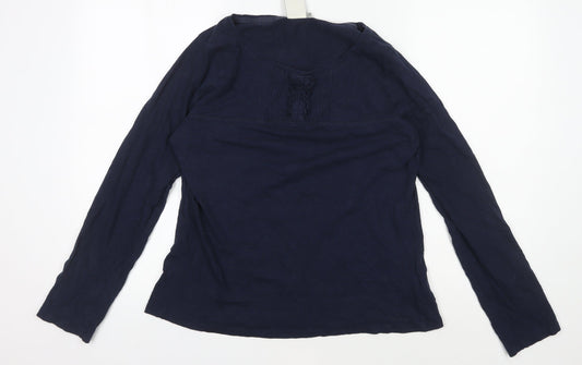 Weird Fish Women's Blue Blouse - Size 14 Long Sleeve