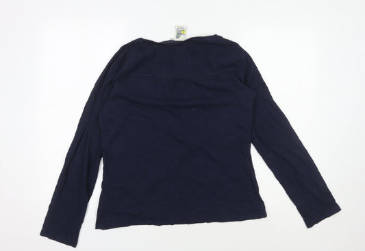 Weird Fish Women's Blue Blouse - Size 14 Long Sleeve