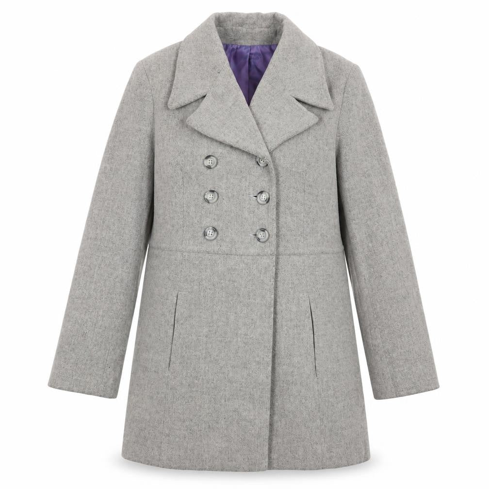 Womens UK Size 12 Regular Jane Norman Grey Wool Blend Coat