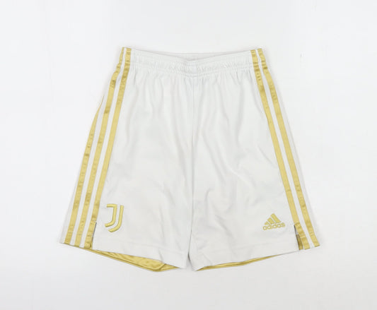 Adidas Boys White Athletic Football Shorts Size 11-12Y