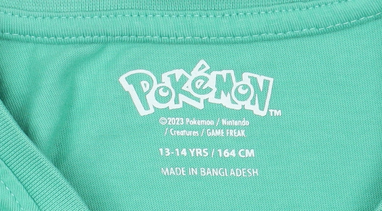 Pokémon Boys Green Pikachu Graphic T-Shirt 13-14 Years