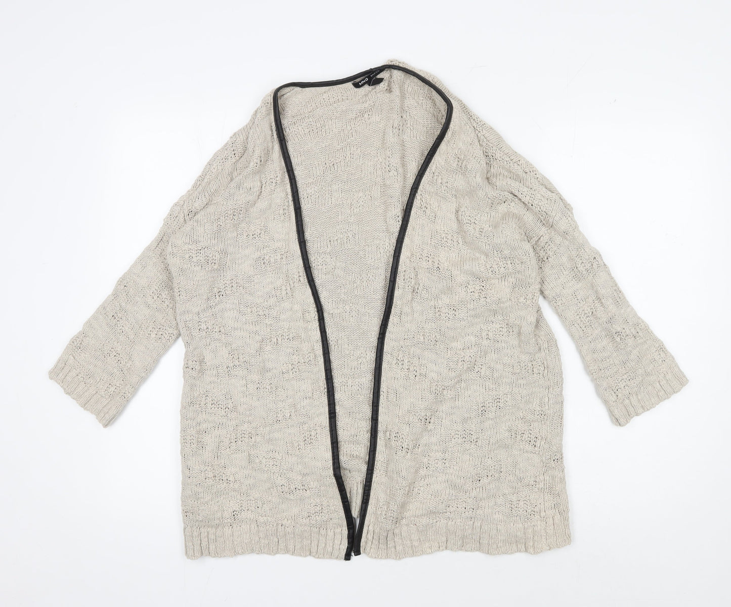 MNG Basics Women's Beige Open Knit Cardigan M