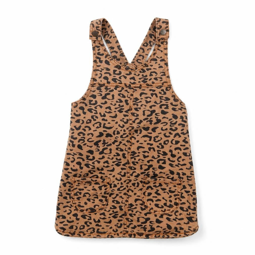 Next Girls Brown Animal Print Pinafore Dress 4-5 Years