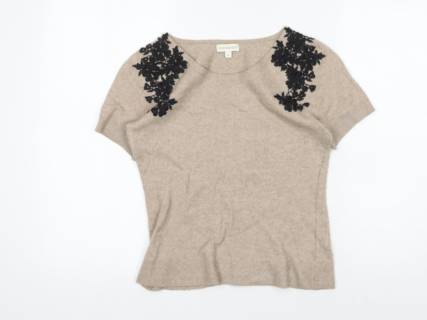 Monsoon Women's Beige Embroidered Blouse M