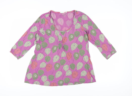 White Stuff Women's Purple Floral Tunic Blouse Size 14