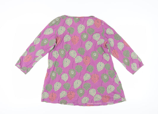White Stuff Women's Purple Floral Tunic Blouse Size 14