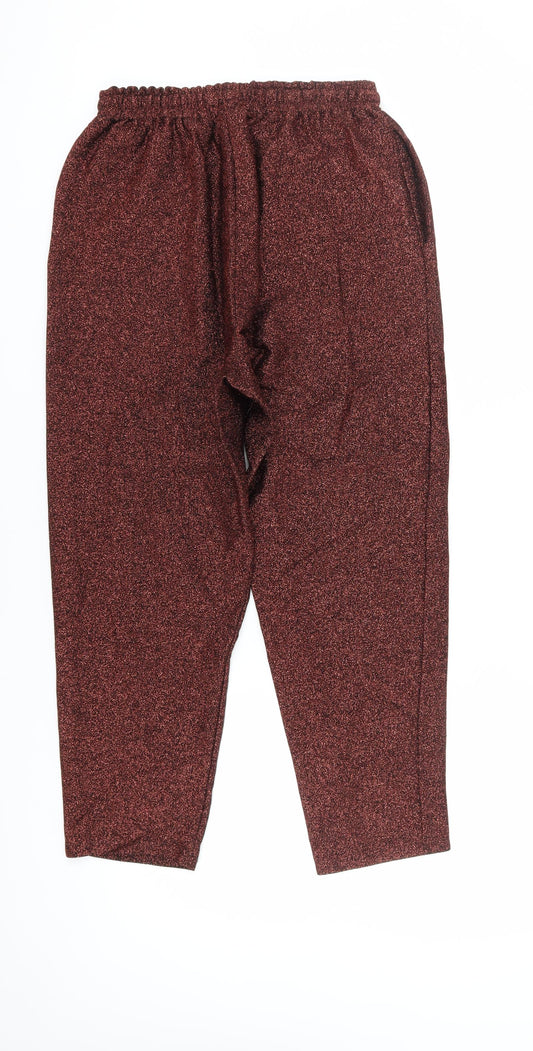ASOS Women's Red Trousers Size 12 Elastic Waist