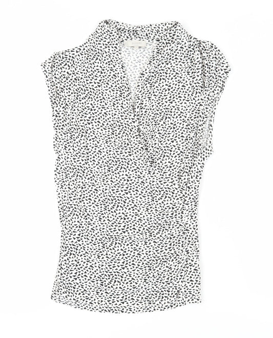 Hobbs Women's White Wrap Blouse M
