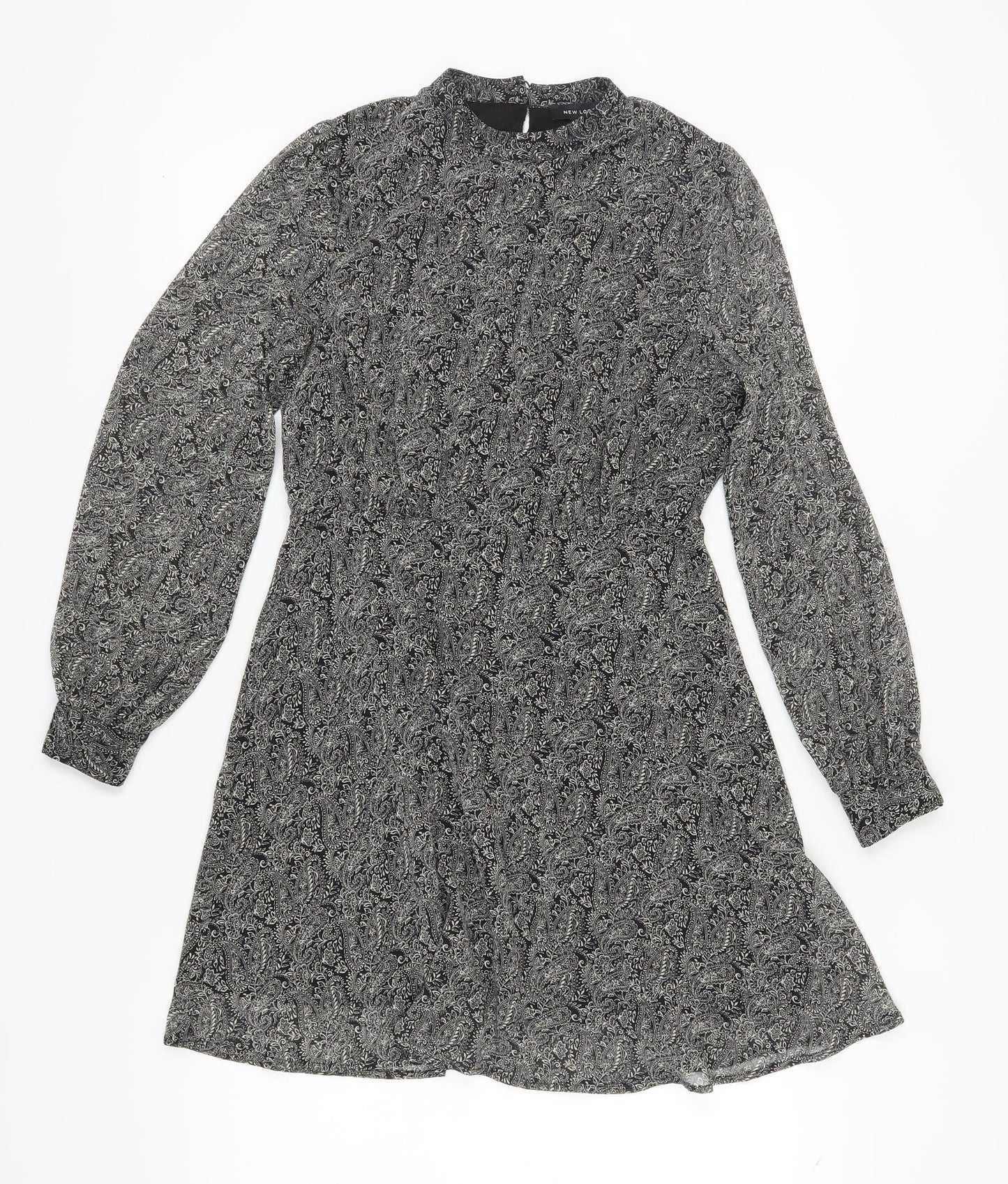 New Look Women's Grey Paisley Shift Dress, Size 12